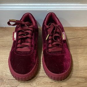 Puma Burgundy Velvet Sneakers